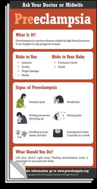 Preeclampsia Signs & Symptoms Patient Education English/Spanish: Tear Pads