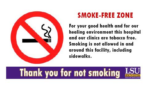 Smoke-free Environment ILH is a tobacco free facility, including all buildings