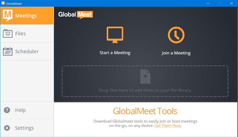 GETTING STARTED GLOBALMEET DESKTOP APP HOME SCREEN (HOSTS) To open the GlobalMeet desktop app, double-click the icon in the Windows taskbar or on the Mac menu bar, select Open GlobalMeet.