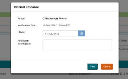 1. E-Referral is created and sent to the CSSA Status: (Awaiting Response) 2. E-mail notification received by CSSA HPG user In : 3.