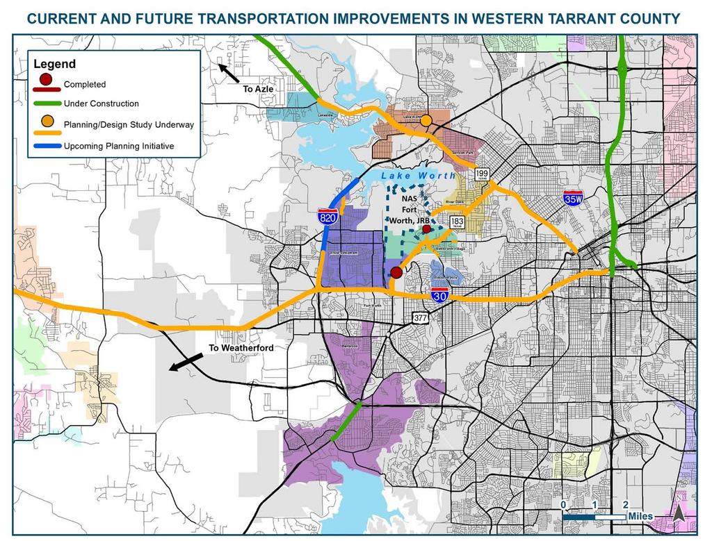 Current and Future Transportation Improvements Near NAS Fort Worth, JRB 5 11 9 12 4 2 8 1 3 7 6 10 $ Indicates Transportation Project All or Partially Funded for Construction Base Access Improvements
