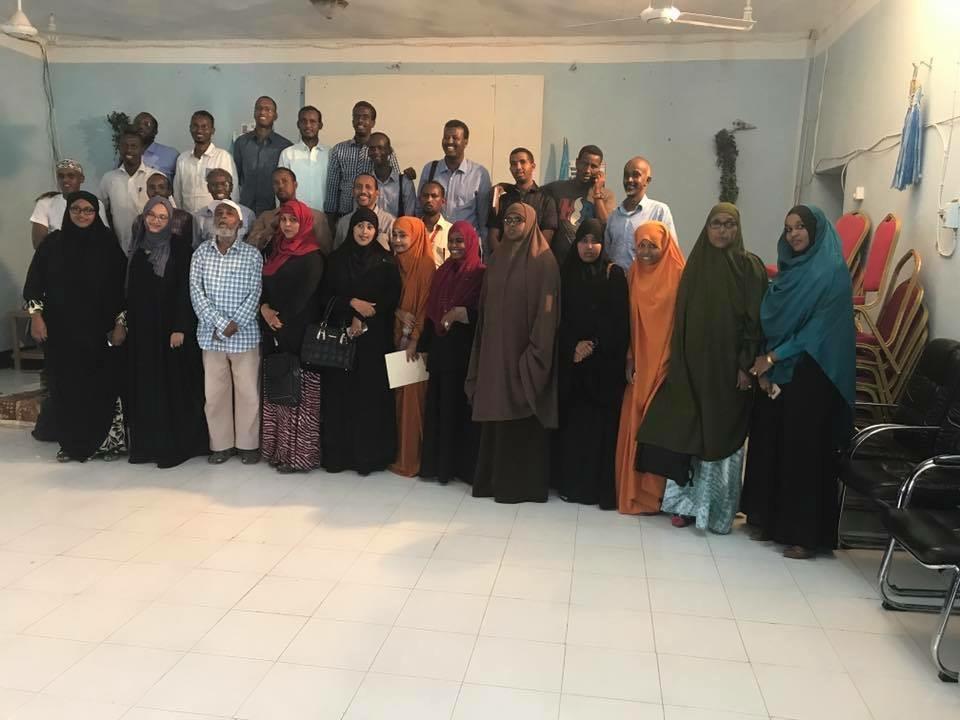Group photo of Puntland health cluster partners after their weekly meeting at the Ministry of Health, Garowe.