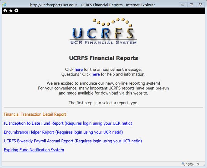 Tools to Monitor C&G Balances R Space Tools Portal-UCRFS On-line Reports Page Financial Transaction Detail Reports Generated and posted after each period close Every department should be reconciling