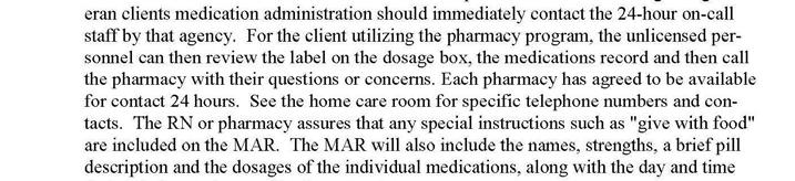 CENTRAL STORAGE OF MEDICATION Staff will provide