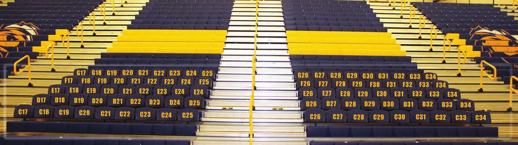 RESERVED SEATING - CHAIR BACKS New bleachers were installed in Whalen Gymnasium during the summer of 2016.