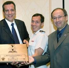 Commander Gilles Couturier, commanding officer of HMCS Fredericton at the time, was on hand in New Orleans, Louisiana, October 16 to receive the award, along with RCMP Staff Sergeant André Potvin and