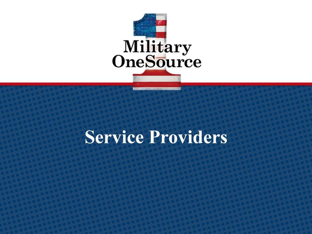 Military OneSource logo. Call. 800-342-9647, Click. www.militaryonesource.mil, Connect.