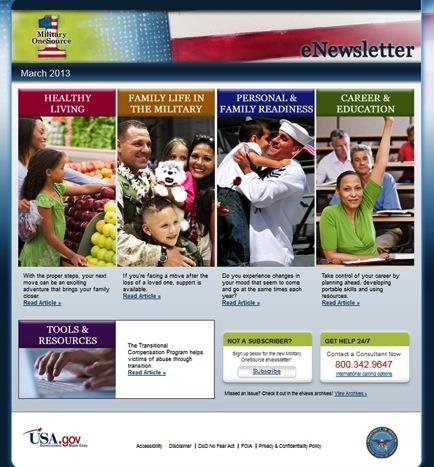 Military OneSource enewsletter Subscribe to