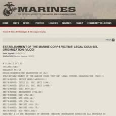 1 Nov 2013: Establishment of Marine Corps Victims Legal Counsel Eligibility for Services Legal Assistance Active Duty Servicemembers