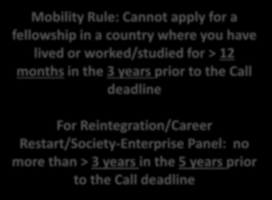 prior to the Call deadline European Fellowship s 1 2 years Standard