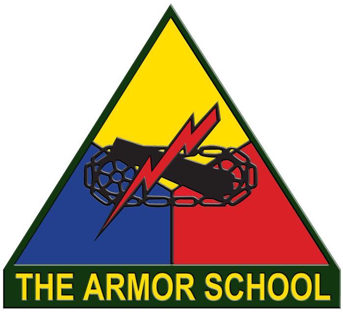 Figure 1. The Armor School s insignia incorporates World War I s U.S. Army Tank Corps insignia and tracks, cannon and lightning bolt of the Armored Force created during World War II.