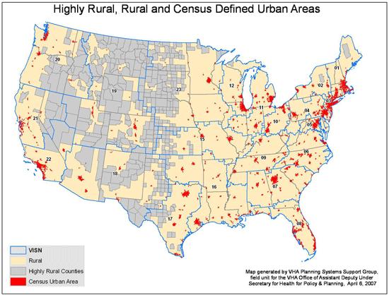 Overview of Demographics Highly Rural: Any area with less than 7 civilians per