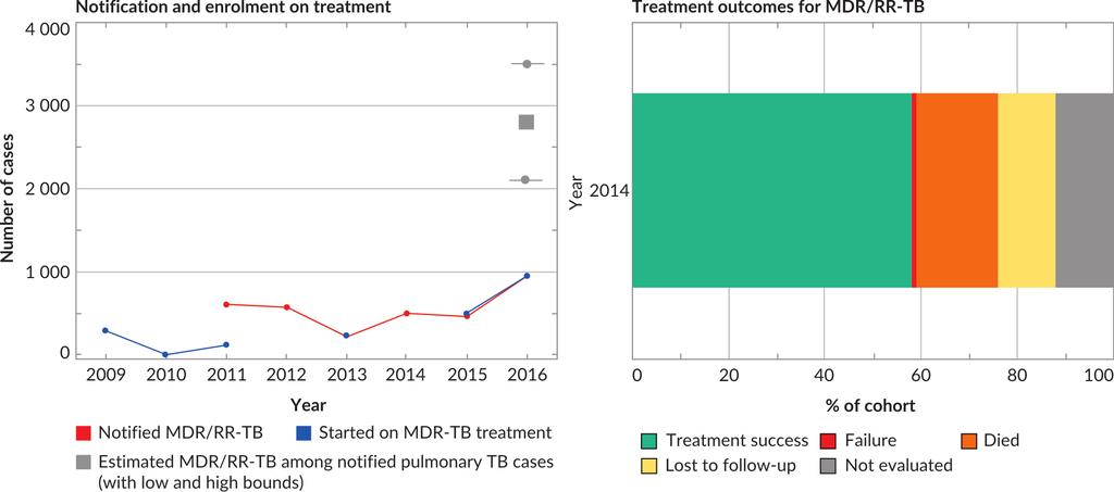 Thailand Key challenges in expansion of DR-TB services Only about 20% of estimated RR/MDR-TB patients among notified pulmonary TB cases are being detected and initiated on treatment because of