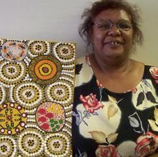 Artwork by Marlene Smith The centre circle represents Aboriginal people sitting around and yarning up about making healthy choices around self and community.