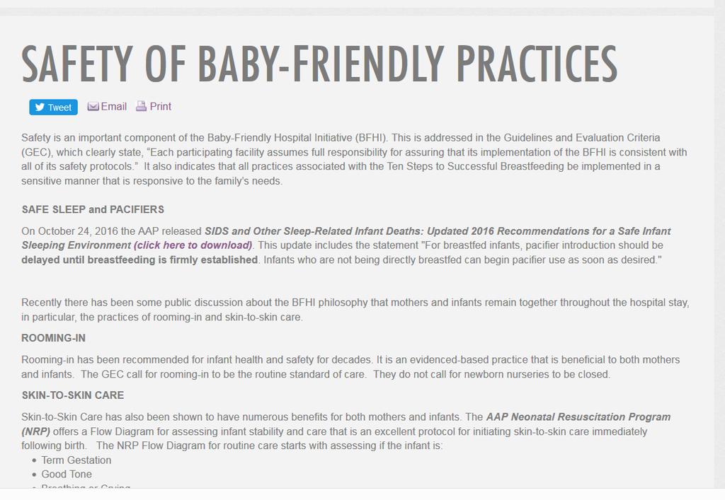 Answer Home» Get Started» The Guidelines Evaluation Criteria» Safety Of Baby Friendly Practices