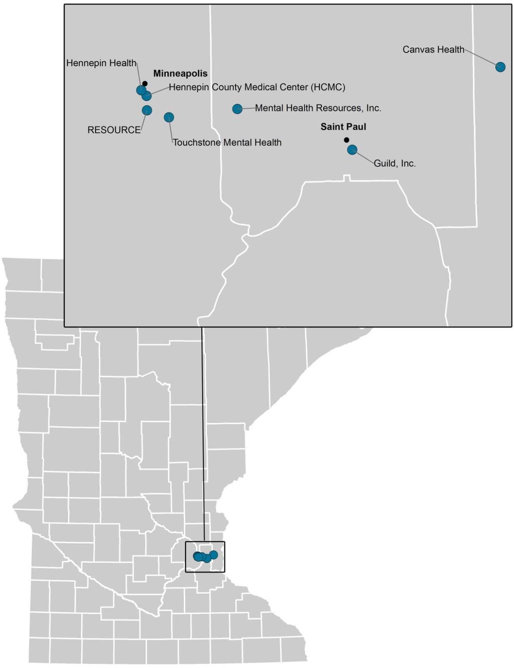 9. Mission Hennepin Collaborative Note: Plotted organizations may overlap because they are in close proximity.