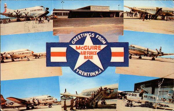 (Postcard circa 1960) Aircraft pictured in text: 1. B-25 Bomber, Mitchell 1952-1953 2. T-6 Trainer, Texas 1953 3.