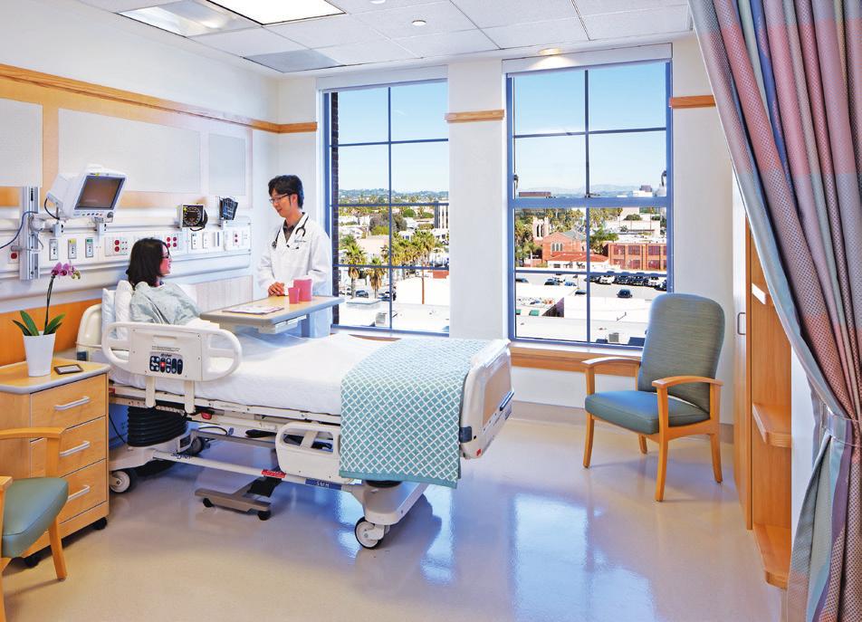 UCLA Medical Center, Santa Monica is comprised primarily of spacious private patient rooms clustered around specialized nursing units.