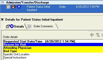 orders will be removed from caresets/powerplans and replaced with the appropriate Patient Status Initial order.