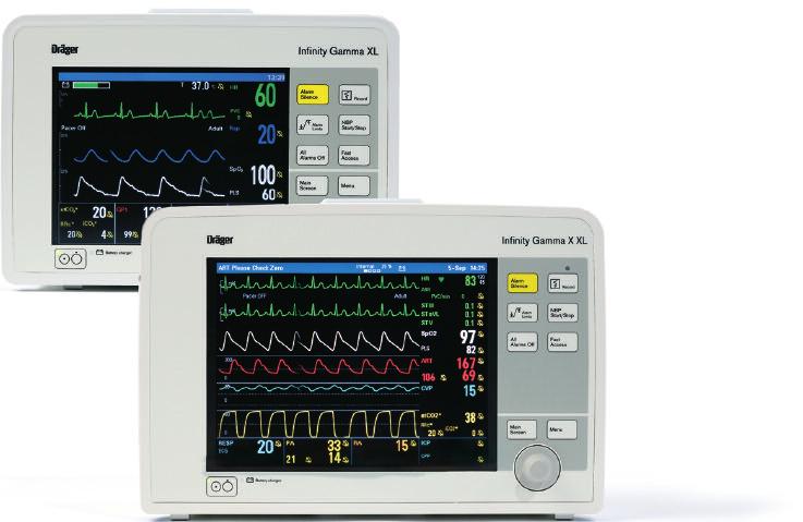 10 Big in value, big in performance Infinity Gamma Series The Infinity Gamma series is Dräger s line of compact, lightweight monitors for mid- and low-acuity monitoring at the bedside and during