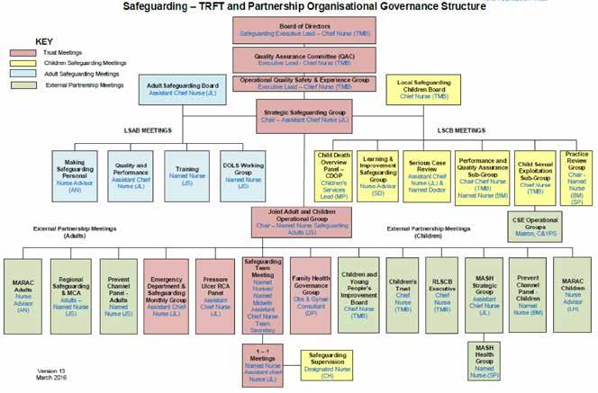 The organisational structure for safeguarding is shown in the chart below How