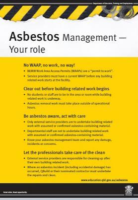 Summary Asbestos management your role Key Messages No WAAP, no work, no way!
