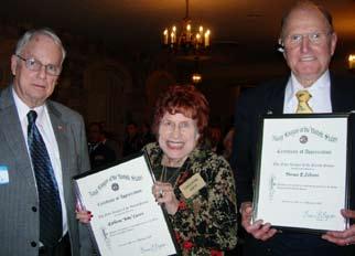 Max Miller persents certificates to (l-r) Jim