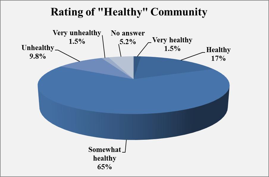 V. Survey Findings Community Health Impression of Community (Question ) 206 N=94 Respondents were asked to indicate how they would rate the general health of their community.