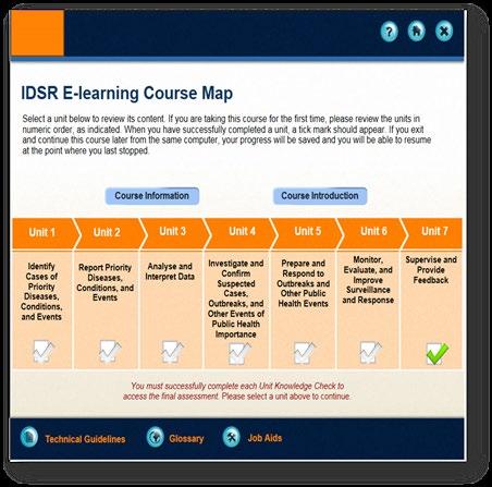 Below are the instructions to access the e-learning course: On the US-CDC platform https://idsr.mlearning.