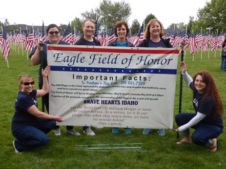 MERIDIAN, IDAHO Members of the Military Veterans Network Meridian, Idaho, setup hundreds of U.S. flags for the Eagle Field of Honors.