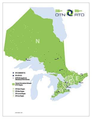 OTN Access to sites across Ontario Central sites