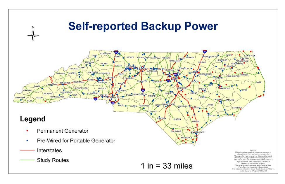 Commercial Fuel Station Study (2015) 2012 study identified <2% of stations along hurricane evacuation routes had generators or pre-wiring NCEM & State Energy Program