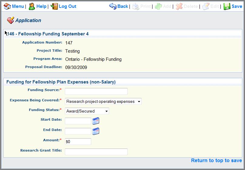 4. Use the drop down menu to choose the type of Expenses Being Covered. 5. Use the drop down menu to indicate the Funding Status. 6.