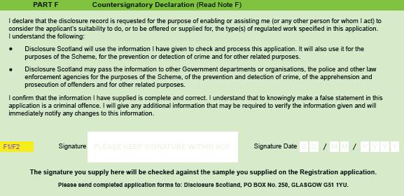 PART E REGISTERED BODY DETAILS CONT D COUNTERSIGNING ON BEHALF OF ANOTHER ORGANISATION: E14, E15 & E16 E14 Mark an X in the appropriate box.