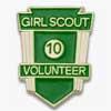 The Membership Numeral Pin recognizes total years of registered membership in Girl Scouting at five-year intervals.