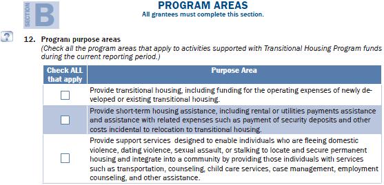 Section B: Program Areas 37 Transitional Housing Program Section B: Program Areas (cont.