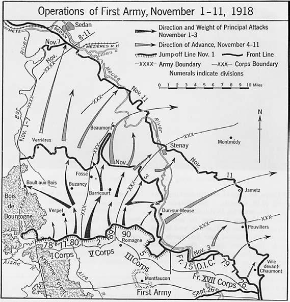 Figure 6. Second Operation of the Meuse-Argonne Offensive Source: United States Army Center of Military History, American Armies and Battlefields in Europe: A History, Guide, and Reference Book.