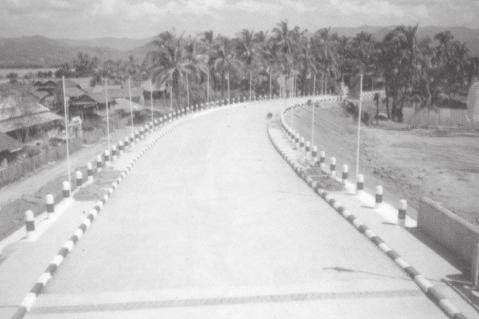 by the Tatmadaw. The approach road to Pathaung Bridge, which was constructed by the Tatmadaw.
