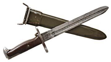 The M8A1 scabbard was used with several model bayonets and was manufactured from 1944 to 1970, both by the USA and by other countries.
