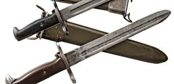 ITEM # PB003 Series Bayonets Garand Bayonet Model M1 Modified (Shortened) with Scabbard............................................... $65.00 PB003 Knife PB003 Spear PB004 Used/Good condi on.