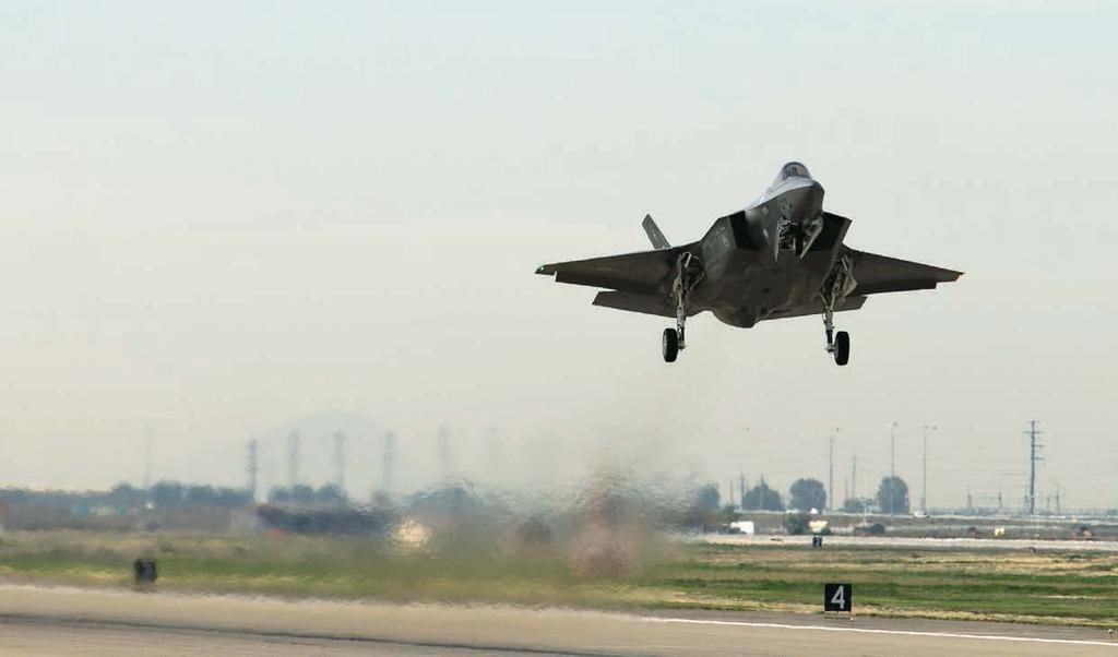 1 2 3 1 An F-35 maneuvers during a training mission over the Barry M.