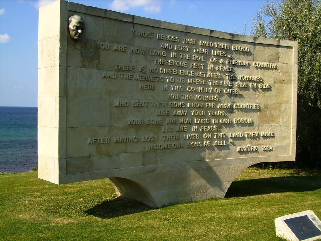 Ataturk s Memorial, Anzac Cove, Gallipoli