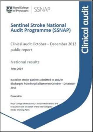 www.rcplondon.ac.uk/ssnap/clinical audit 1) Public Report This report contains national level results across the stroke pathway.