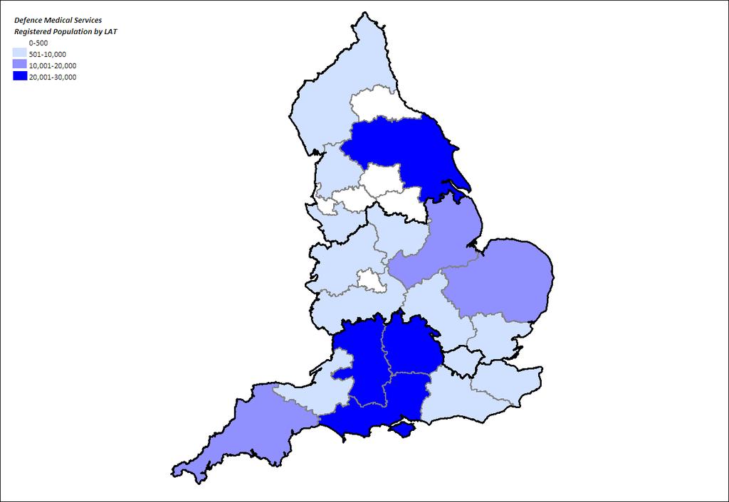 31. The three lead area teams are: a) North Region: North Yorkshire and Humber Armed Forces population: 23,008 b) Midlands and East Region: Derbyshire and Nottinghamshire Armed Forces Population: