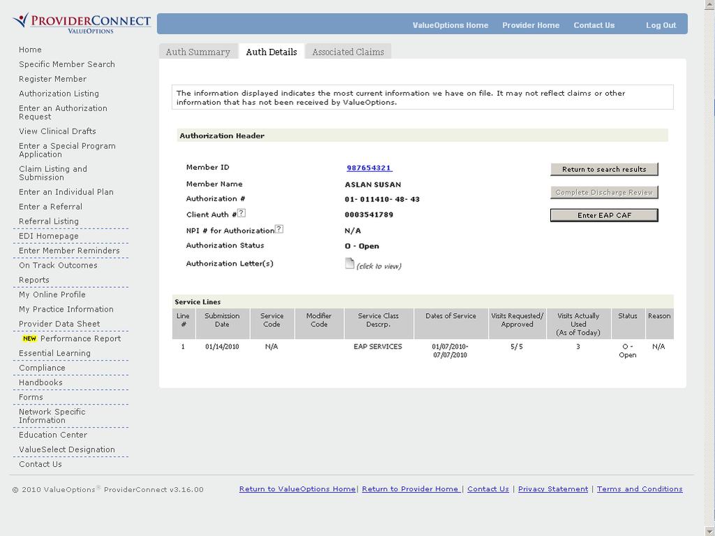 MOS Case Activity Form on ProviderConnect Network providers authorized to
