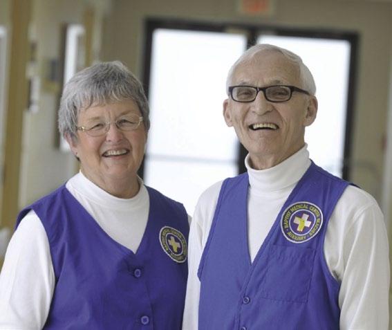 5 years Auxiliary Volunteers Strengthen Hospital Through Caring Lucy Stewart,74, and Jim Pepperling, 78, are people persons, and have been their whole lives.