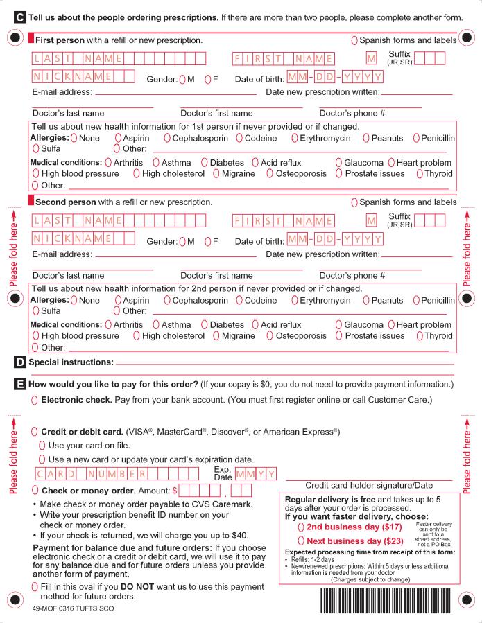 SCO Caremark Order Form Section E of the form asks, How would you like to
