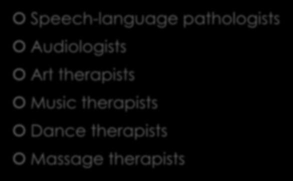 Careers Grouping Four Speech-language pathologists Audiologists