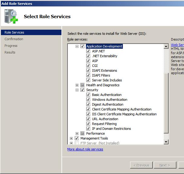 Figure 5: IIS settings for Windows Server 2008 Install CIMPLICITY software CIMPLICITY HMI for Windows 7/2008 64-bit version 8.2 SIM4 is required. Install it if not already installed. 1.