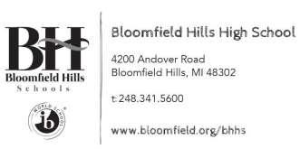 September 5, 2017 Class of 2018 and 2019 students and families: This fall, Bloomfield Hills High School will be assisting students in using a new electronic college fair information tool called Go To